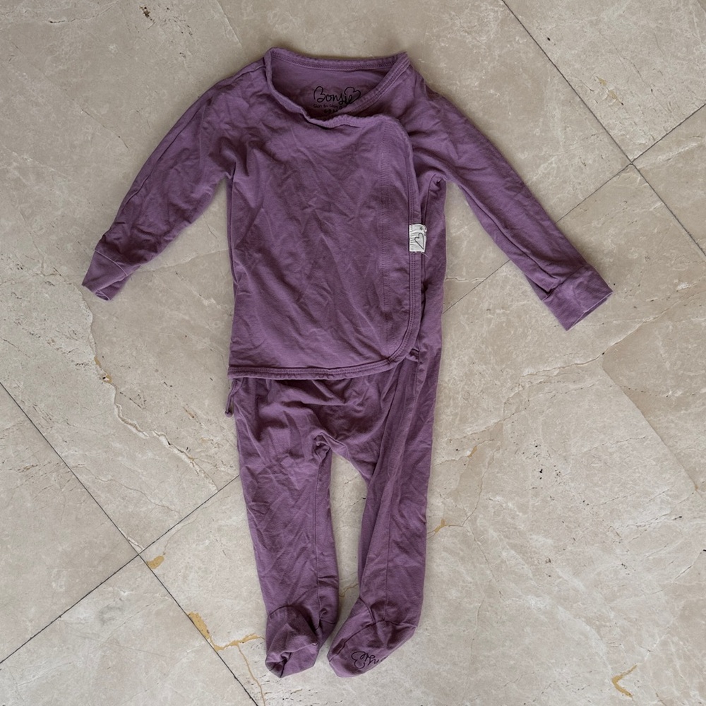 Purple Baby Onesie footie Pajama Set 6-9 Month